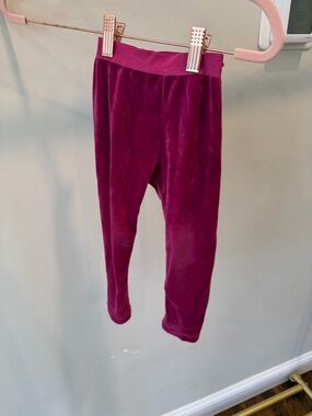 Kids Velvet Leggings in Berry Pink